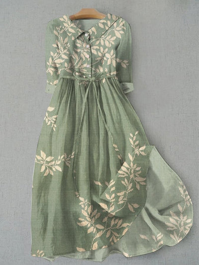 Selena – Floral Lace-Up Midi Dress