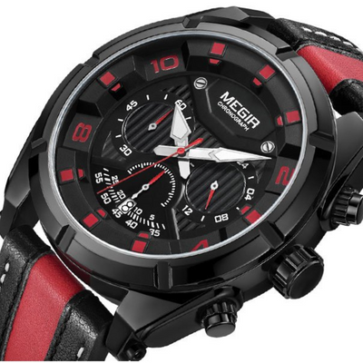Luxury Military Sport Leather Chronograph Watch