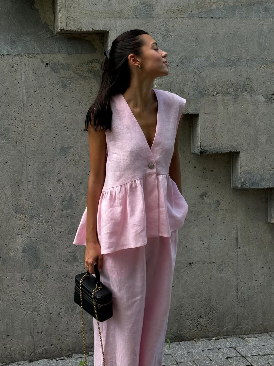 Elena  | Cotton Linen Two-Piece Set