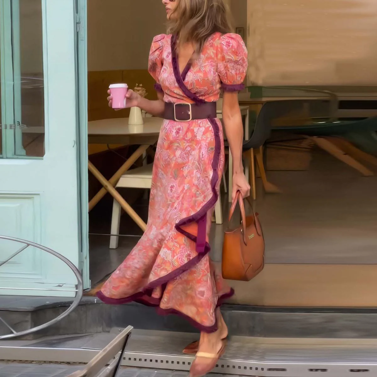 Natalie– Elegant Pink Maxi Dress