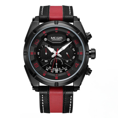 Luxury Military Sport Leather Chronograph Watch
