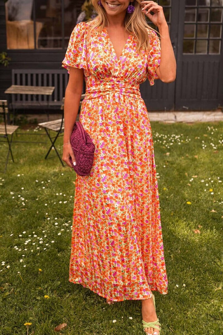 Camille I Elegant V-Neck Maxi Dress