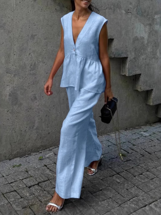 Elena  | Cotton Linen Two-Piece Set