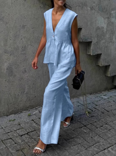 Elena  | Cotton Linen Two-Piece Set