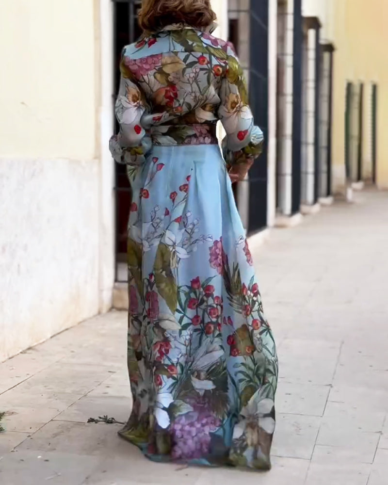 Sophia's Chic Printed Two-Piece Set