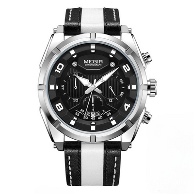Luxury Military Sport Leather Chronograph Watch