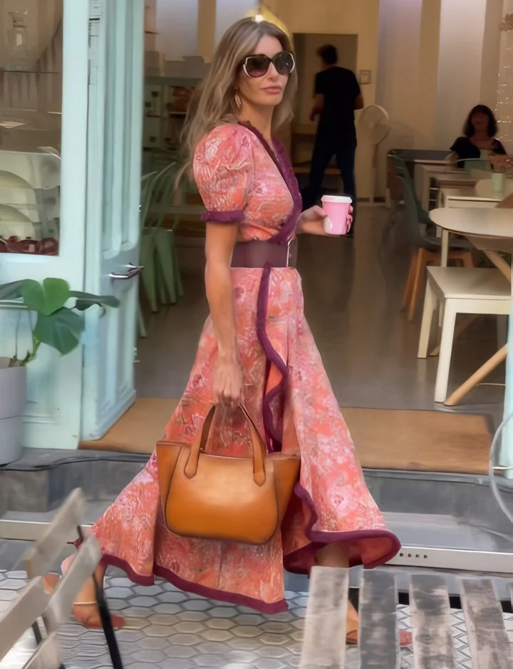 Natalie– Elegant Pink Maxi Dress