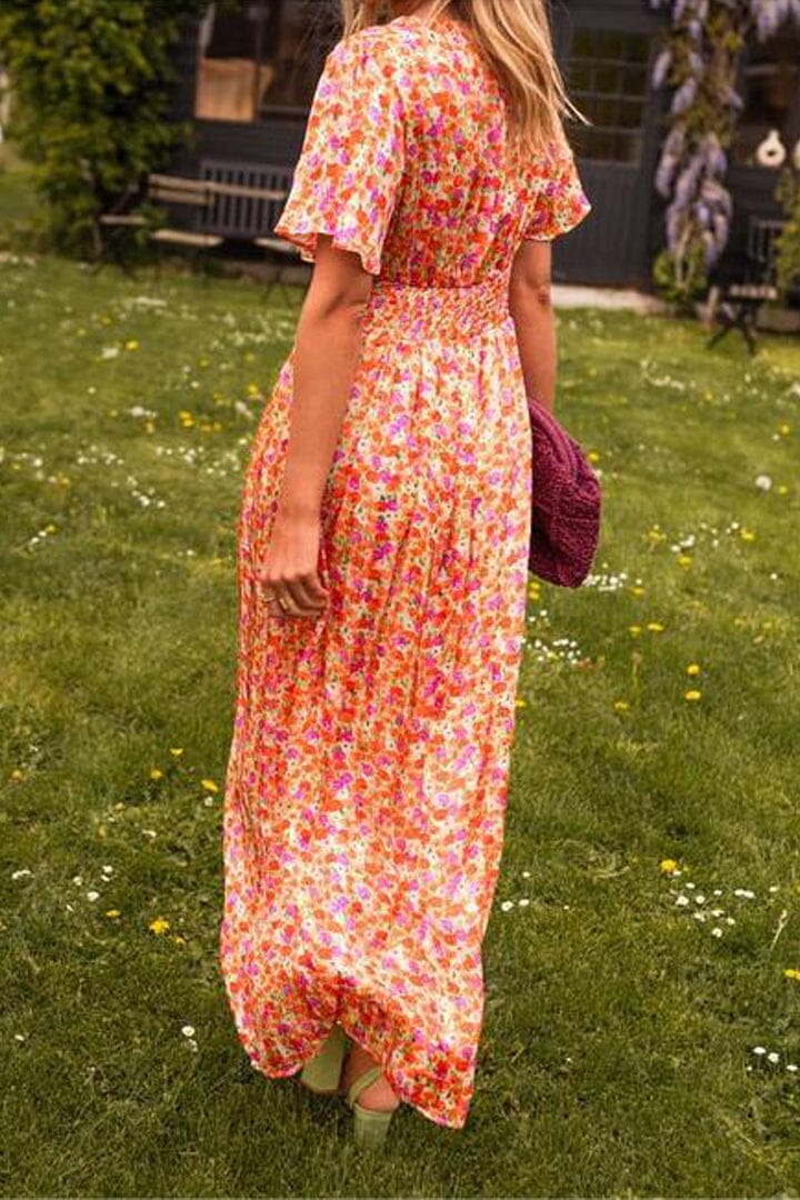 Camille I Elegant V-Neck Maxi Dress