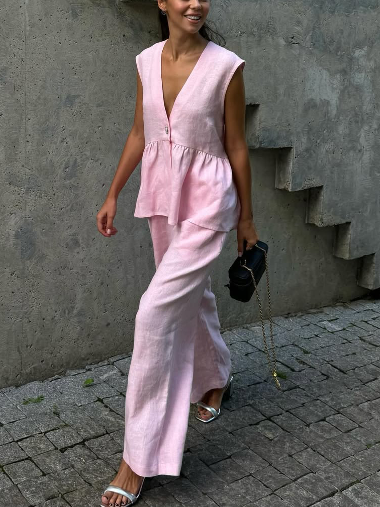 Elena  | Cotton Linen Two-Piece Set