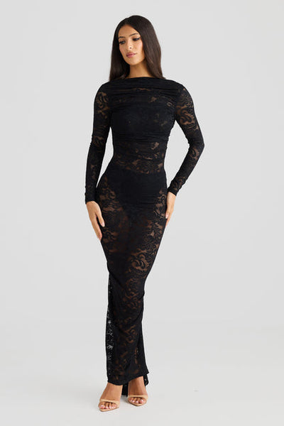 Laura | Women’s Lace Open-Back Maxi Dress