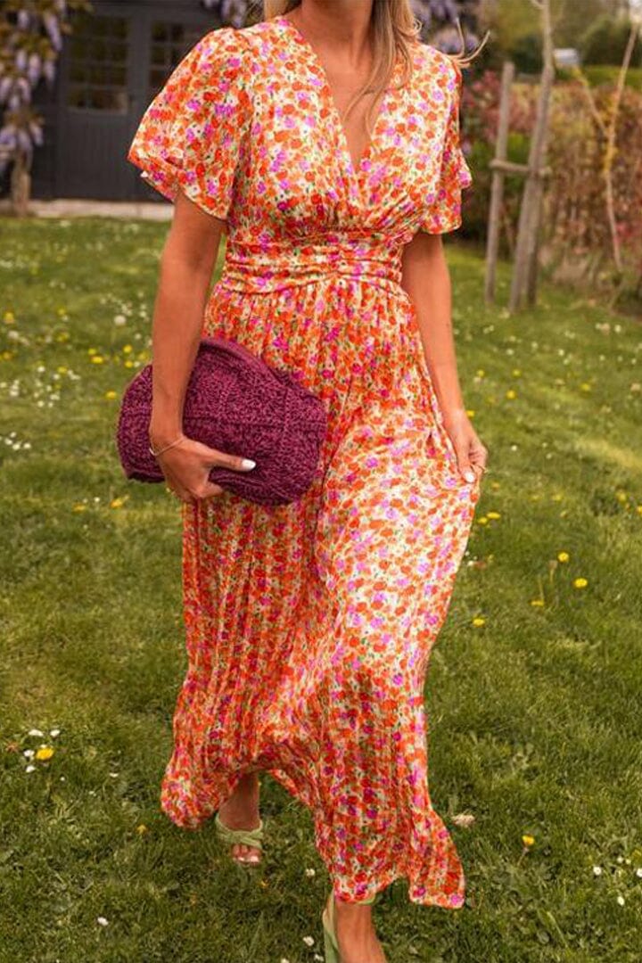 Camille I Elegant V-Neck Maxi Dress