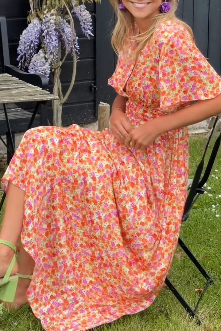 Camille I Elegant V-Neck Maxi Dress