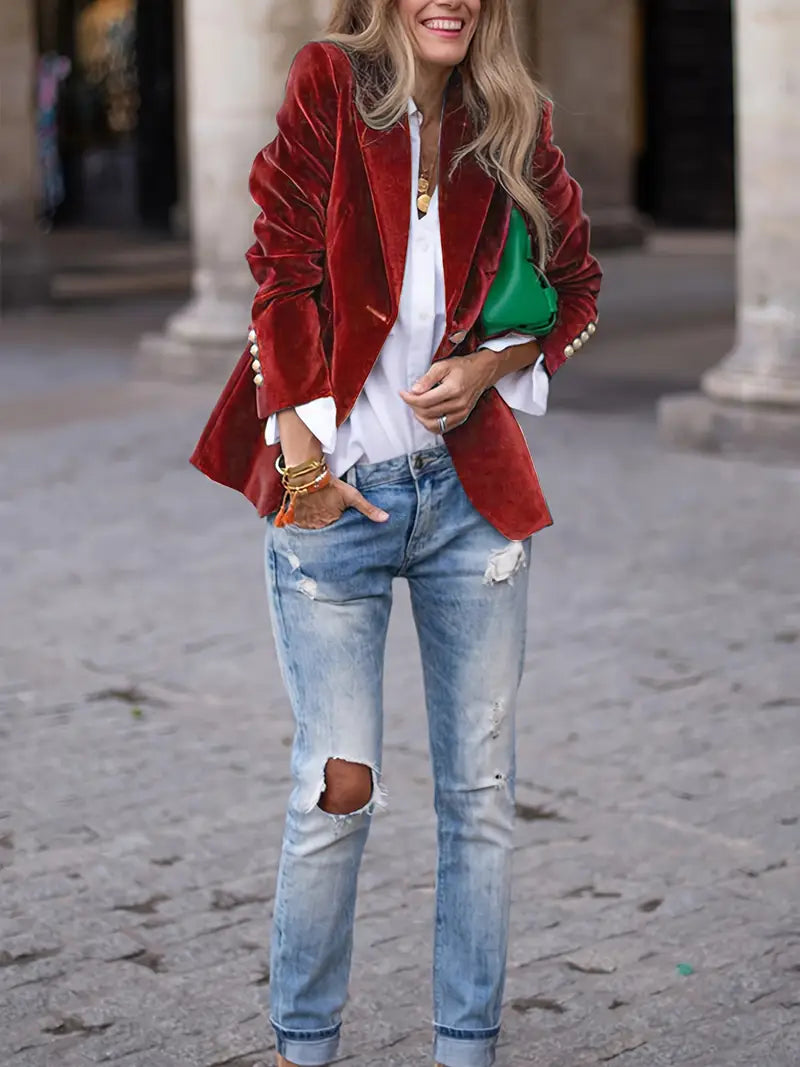 Mariah | Elegant velvet blazer