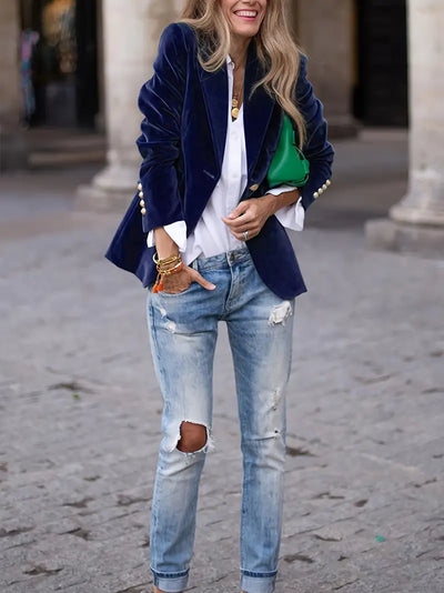 Mariah | Elegant velvet blazer