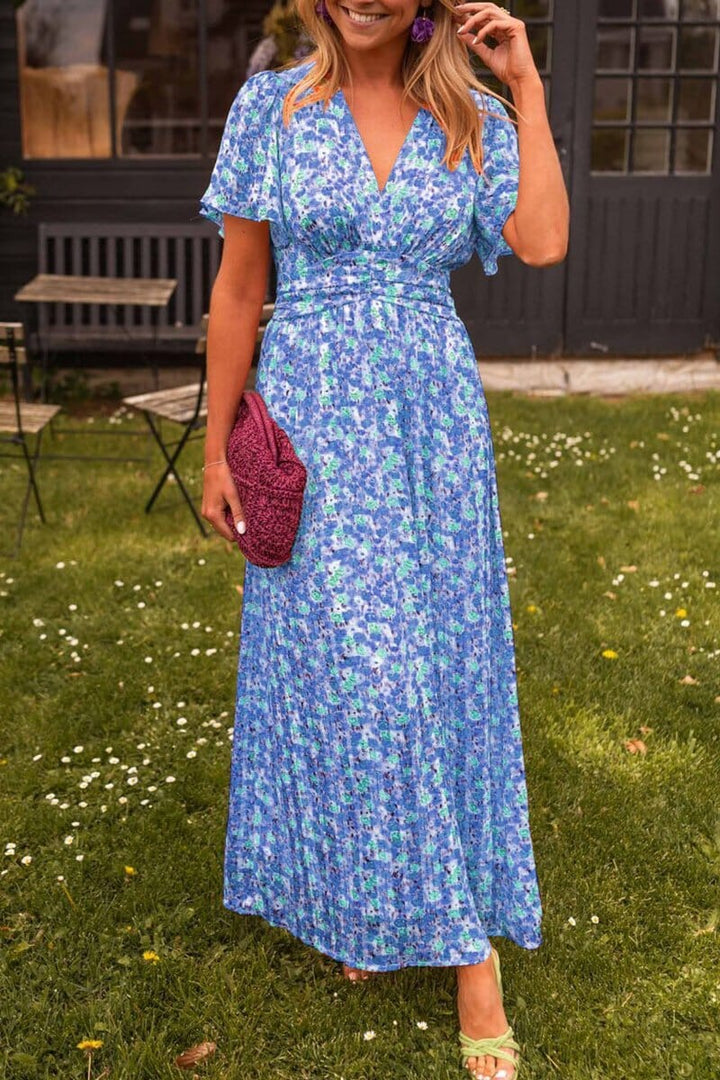 Camille I Elegant V-Neck Maxi Dress