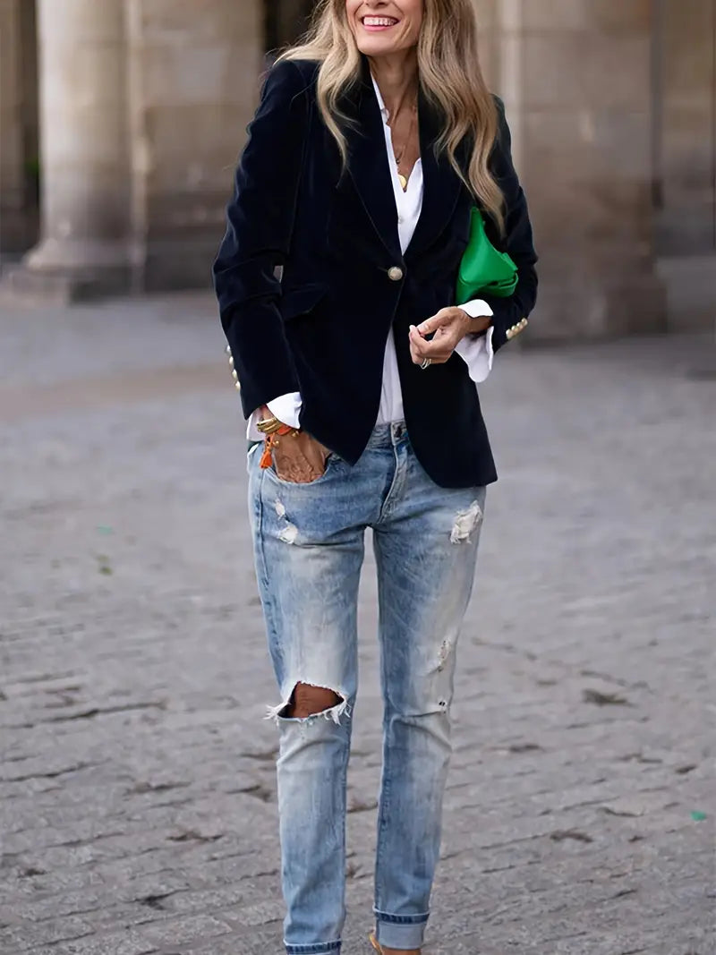 Mariah | Elegant velvet blazer