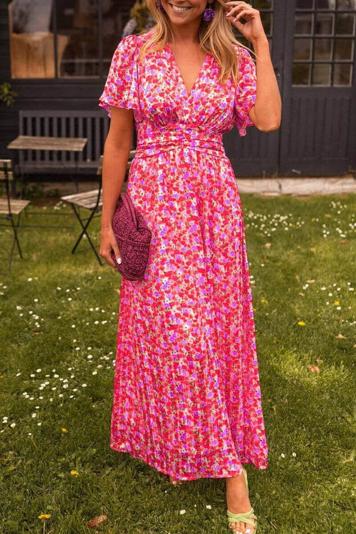 Camille I Elegant V-Neck Maxi Dress