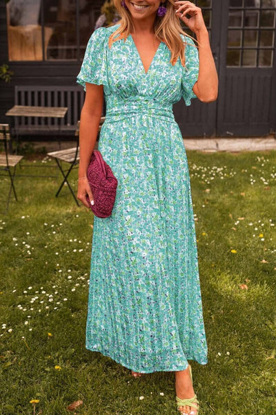 Camille I Elegant V-Neck Maxi Dress