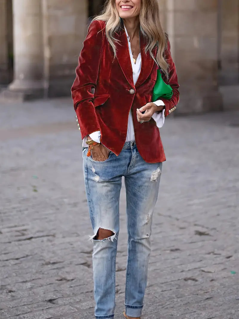 Mariah | Elegant velvet blazer