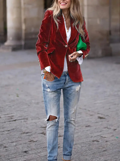 Mariah | Elegant velvet blazer