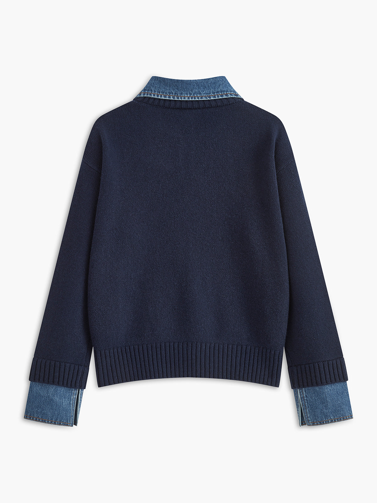Karen | Denim-Collared Knit Sweater
