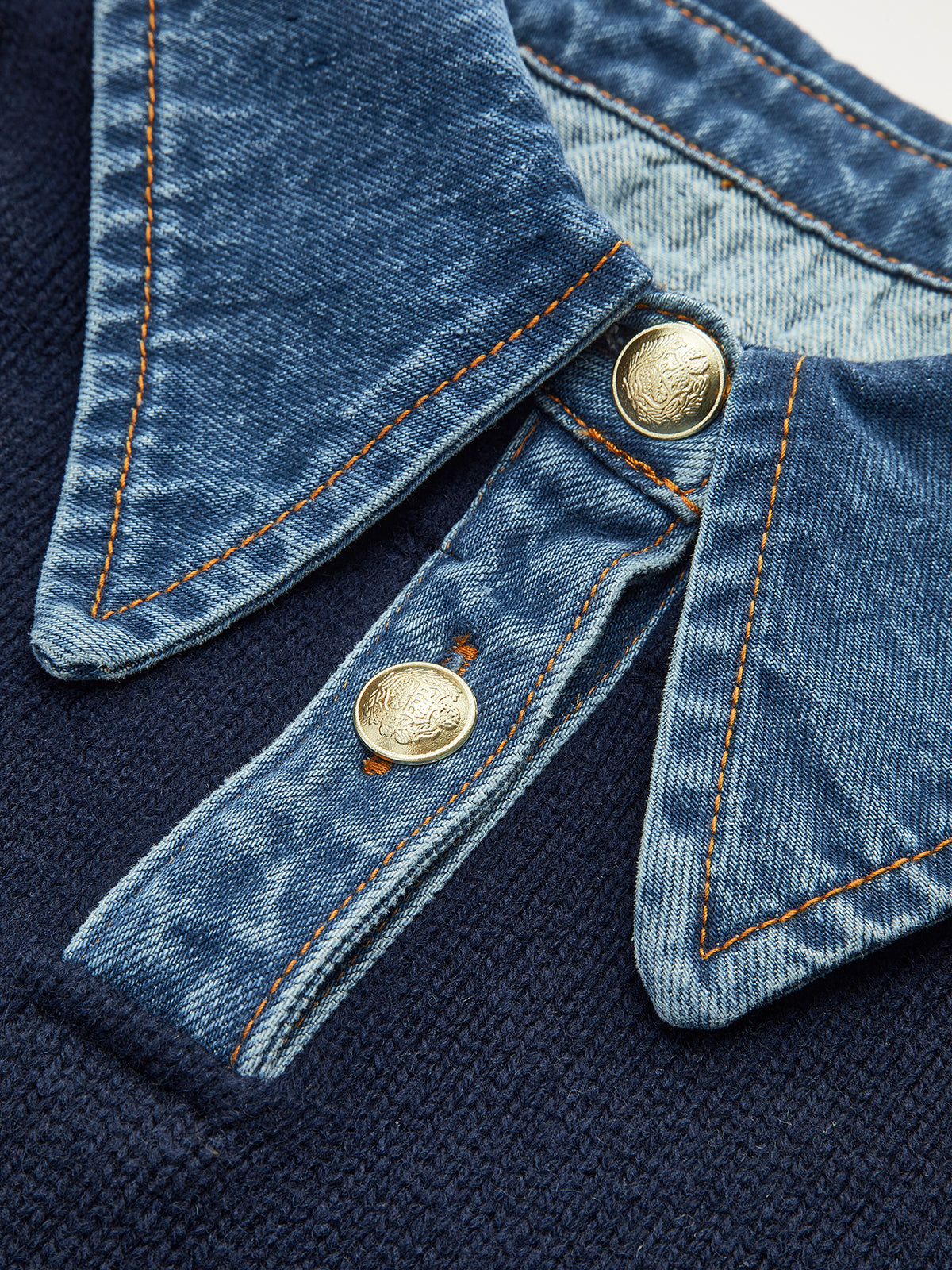 Karen | Denim-Collared Knit Sweater