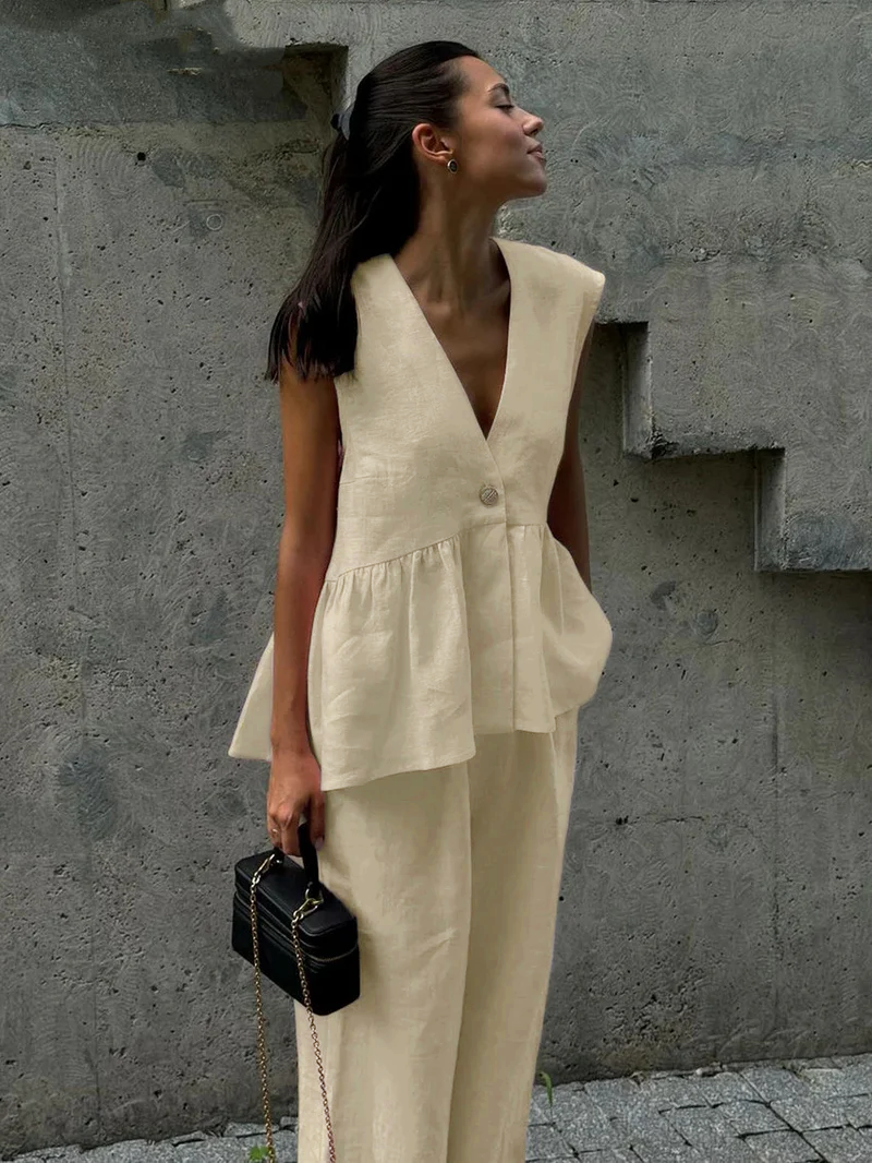 Elena  | Cotton Linen Two-Piece Set