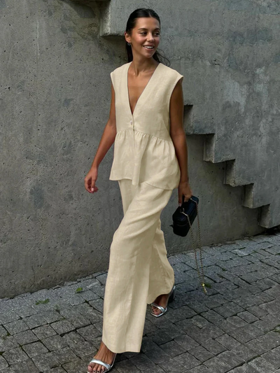 Elena  | Cotton Linen Two-Piece Set