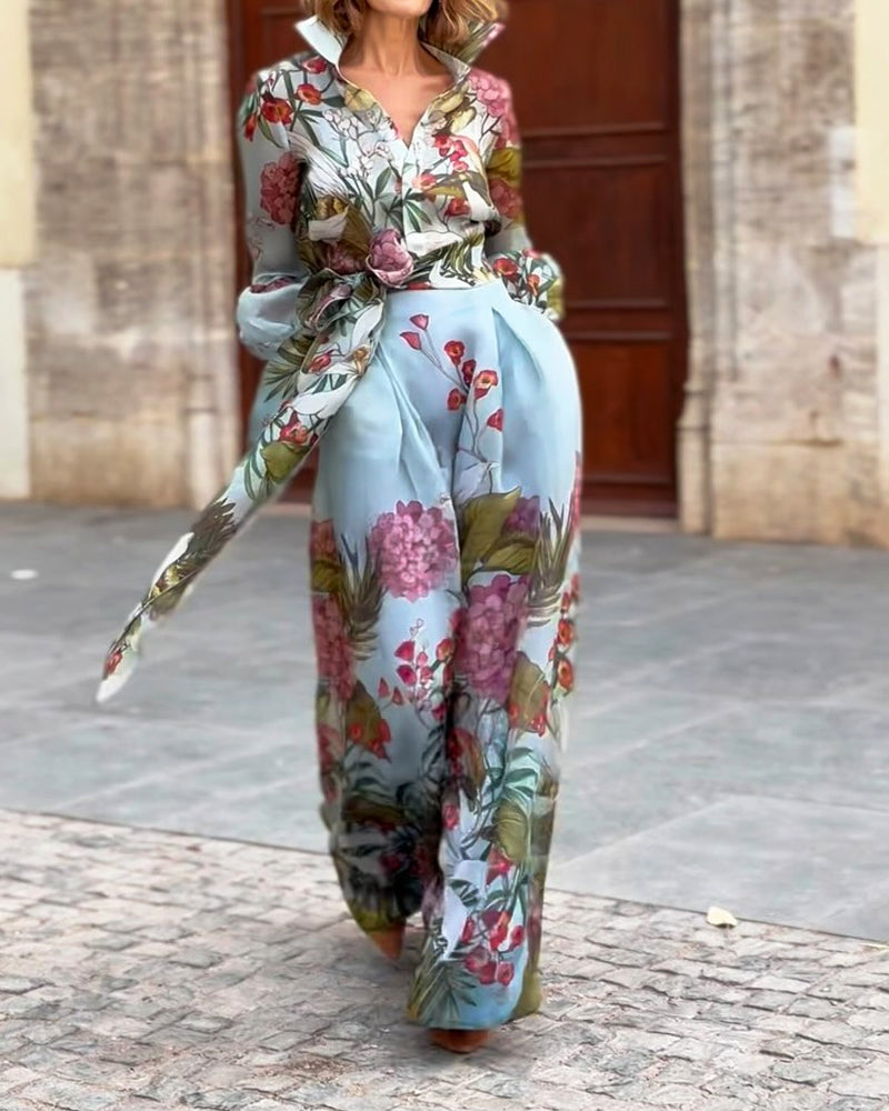 Sophia's Chic Printed Two-Piece Set