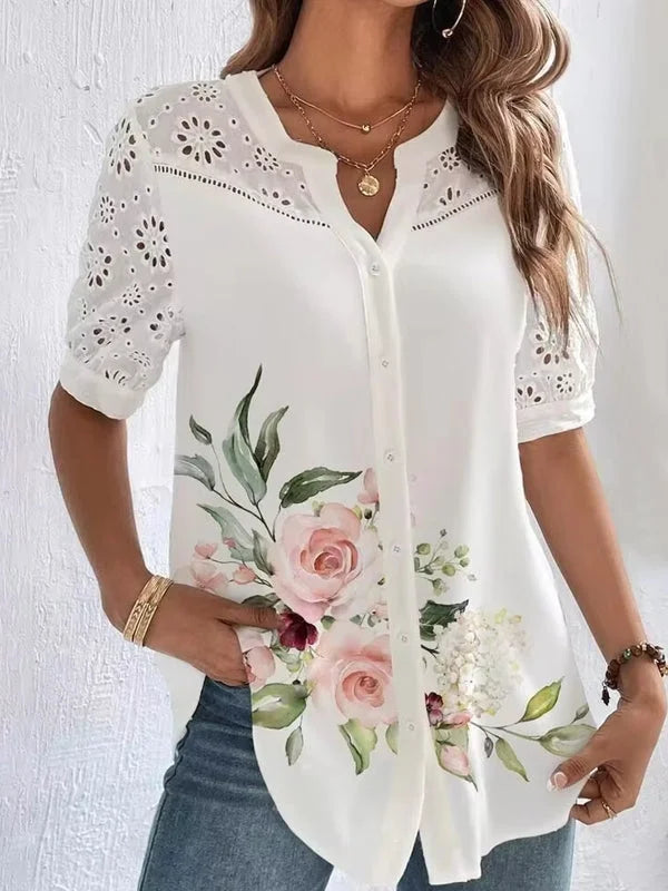 Valentina | Elegant Short-Sleeved Blouse