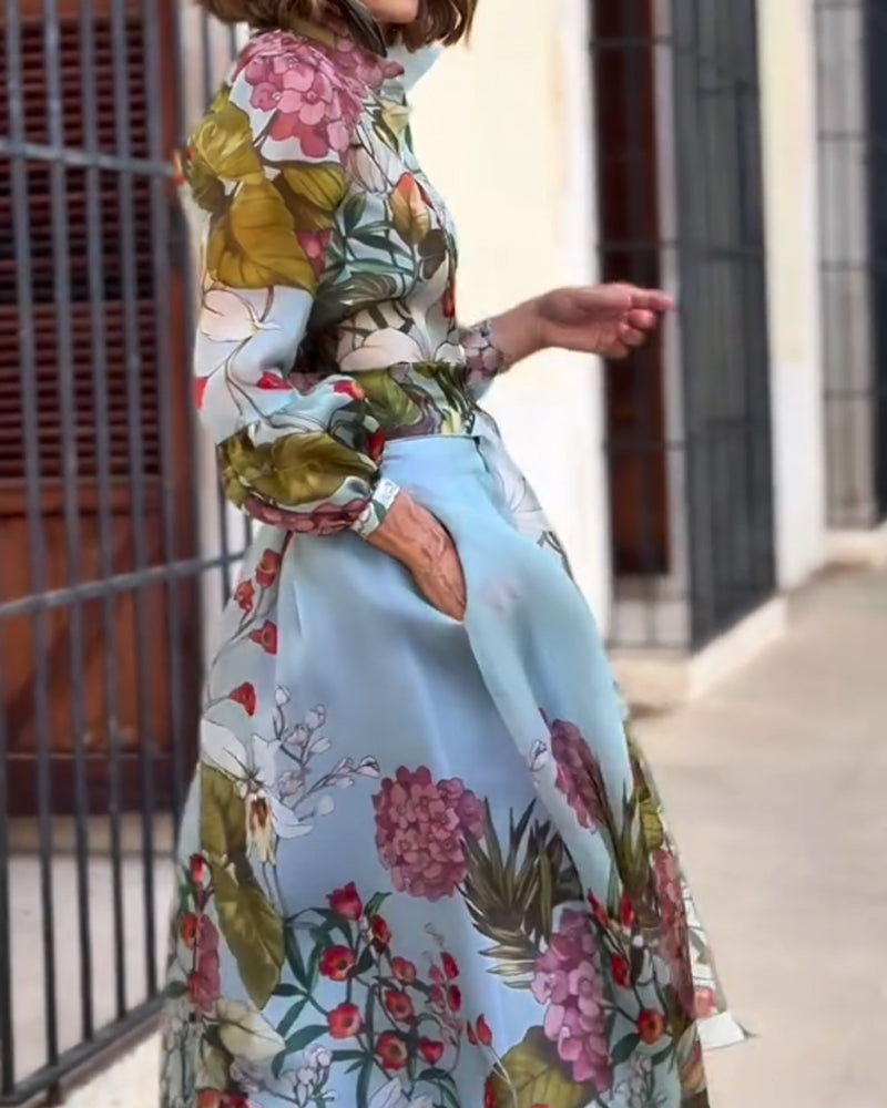 Sophia's Chic Printed Two-Piece Set