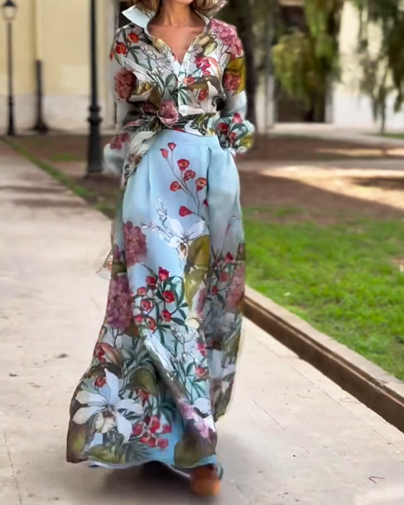 Sophia's Chic Printed Two-Piece Set