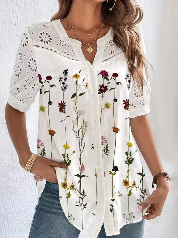 Valentina | Elegant Short-Sleeved Blouse