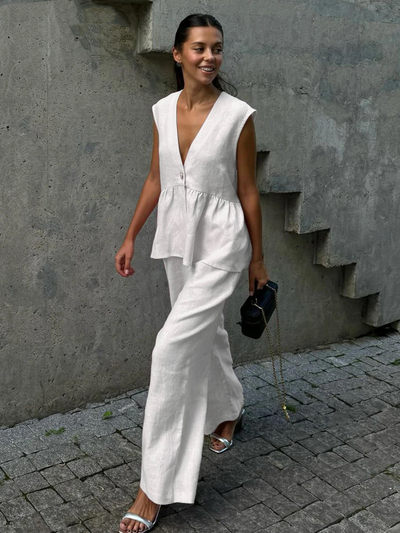 Elena  | Cotton Linen Two-Piece Set