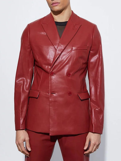 Men's Stylish Double-breasted Leather Jacket
