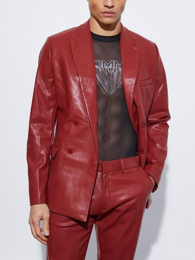 Men's Stylish Double-breasted Leather Jacket