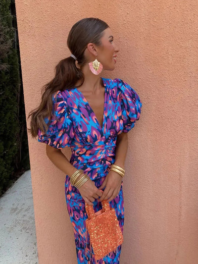 Maribel | Sunset Pleats Midi Dress