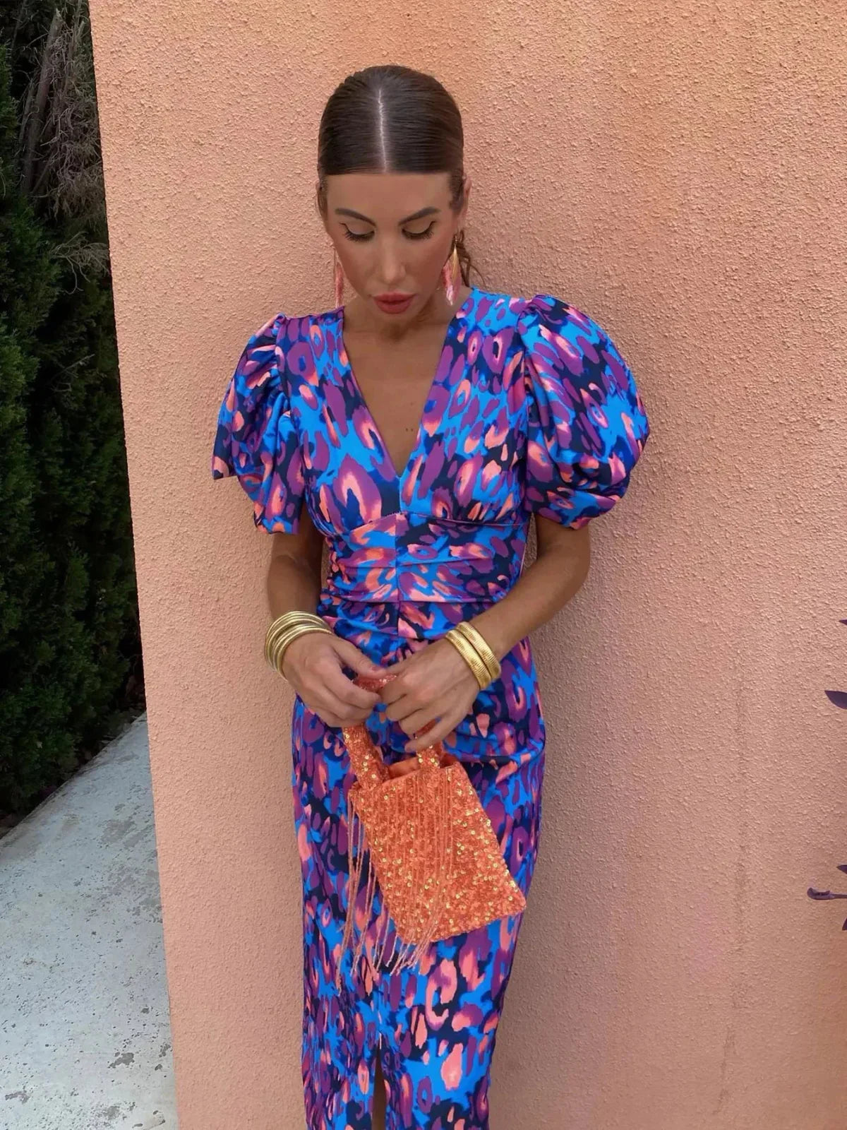 Maribel | Sunset Pleats Midi Dress