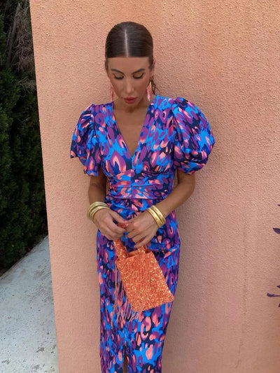 Maribel | Sunset Pleats Midi Dress