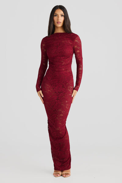 Laura | Women’s Lace Open-Back Maxi Dress