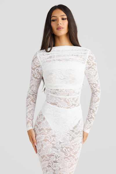 Laura | Women’s Lace Open-Back Maxi Dress