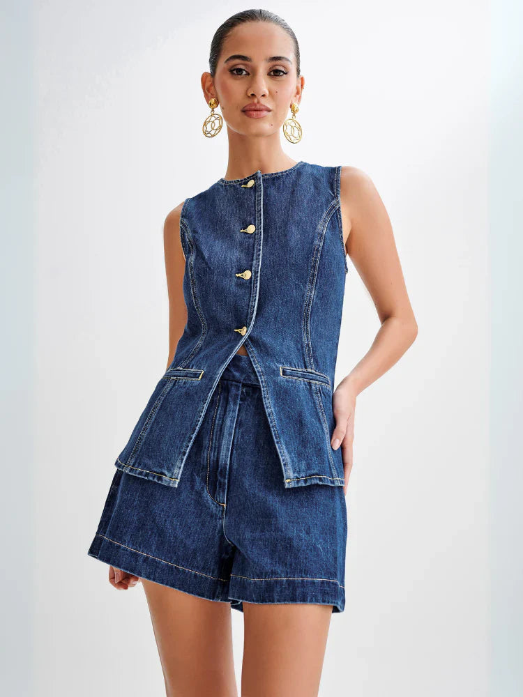 Aria  | Chic Denim Two-Piece Set